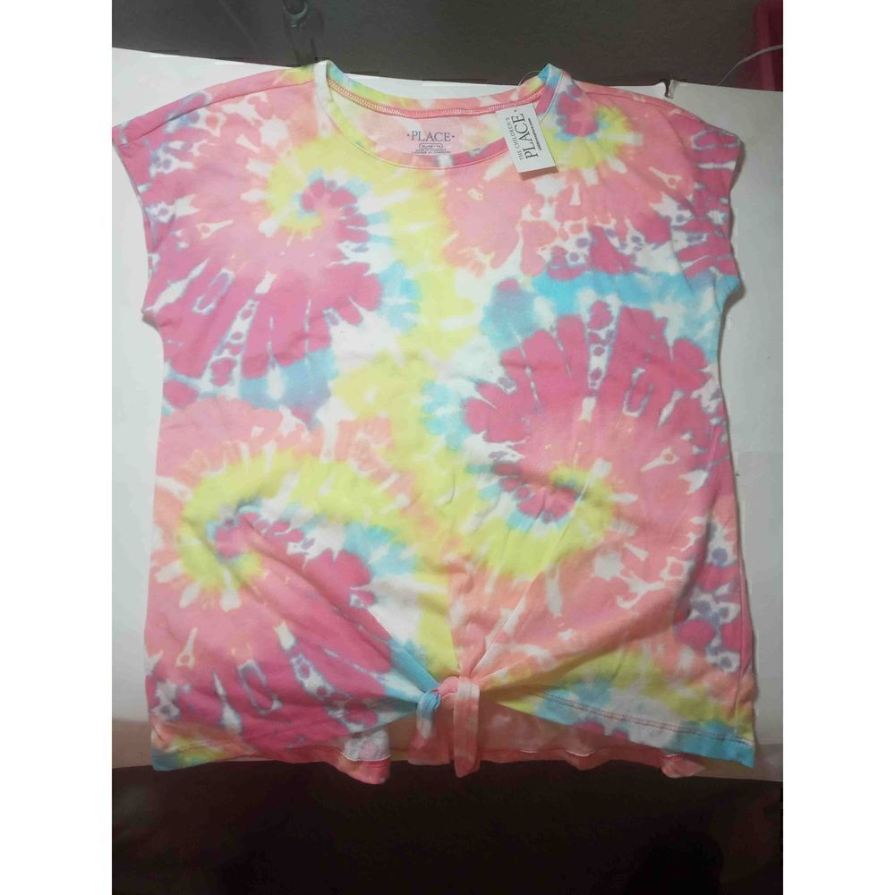 The Children's Place NWT Girls Bright Color Tye Dye Sleeveless Shirt-XL/TG 14